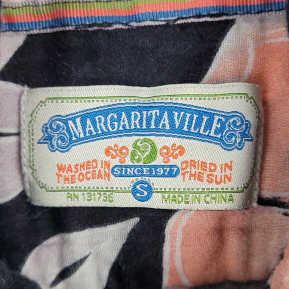 Margaritaville Shirt Mens Size Small Short Sleeve Button Down Floral Hawaiian - Picture 11 of 15